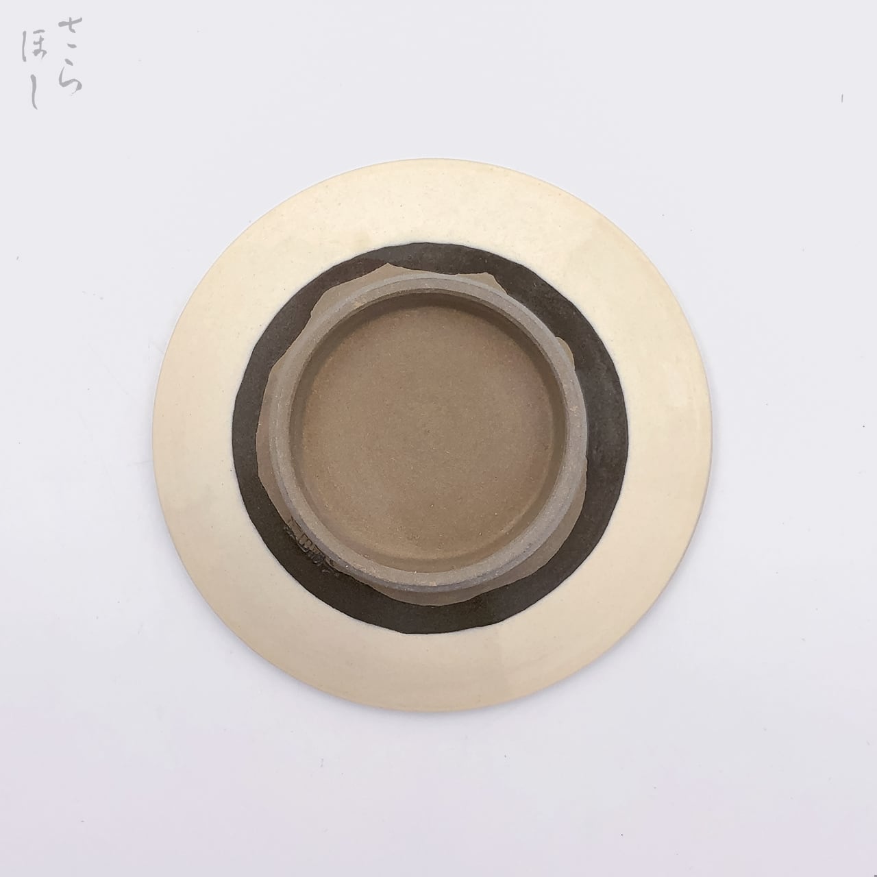 小鹿田焼 小袋窯 4.5寸皿 飛びかんな 赤青ドット 直径約13cm 小皿 陶器