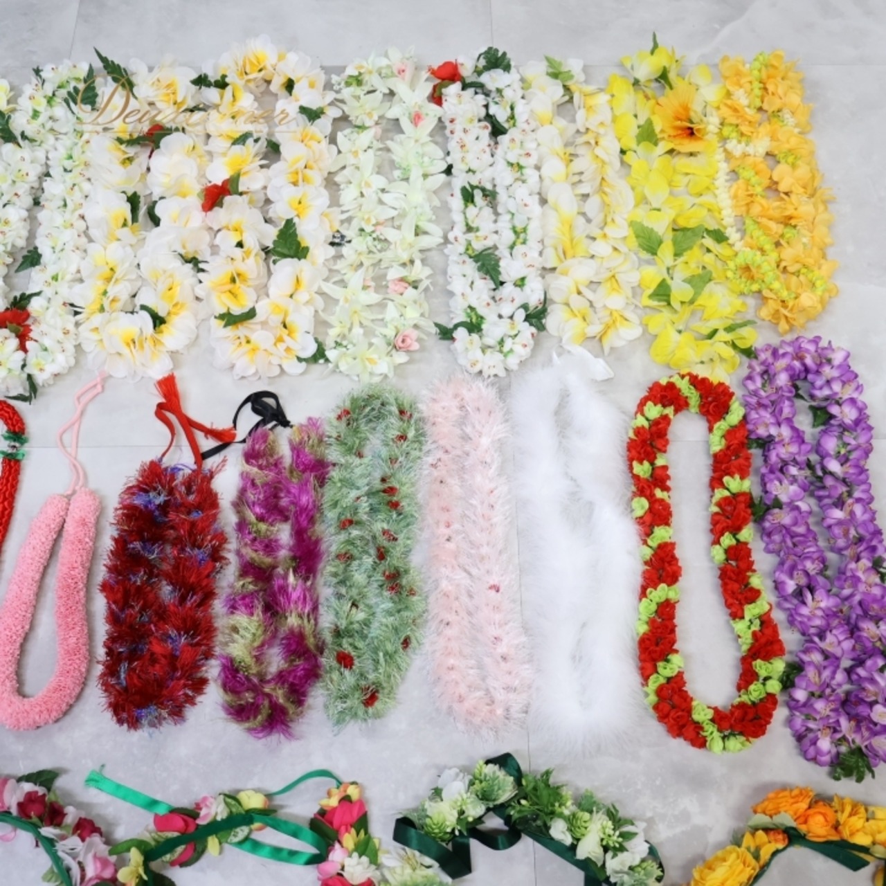 フラダンス 小物 まとめ売り 70点以上 セット レイ フラワーレイ リーフレイクウペエ ネックレス ブレスレット 赤 白 黄 緑 ピンク カラフル 小道具 アクセサリー ヘアクリップ ヘアアクセサリー タヒチアン ホワイト系 グリーン系 レッド系 イエロー系