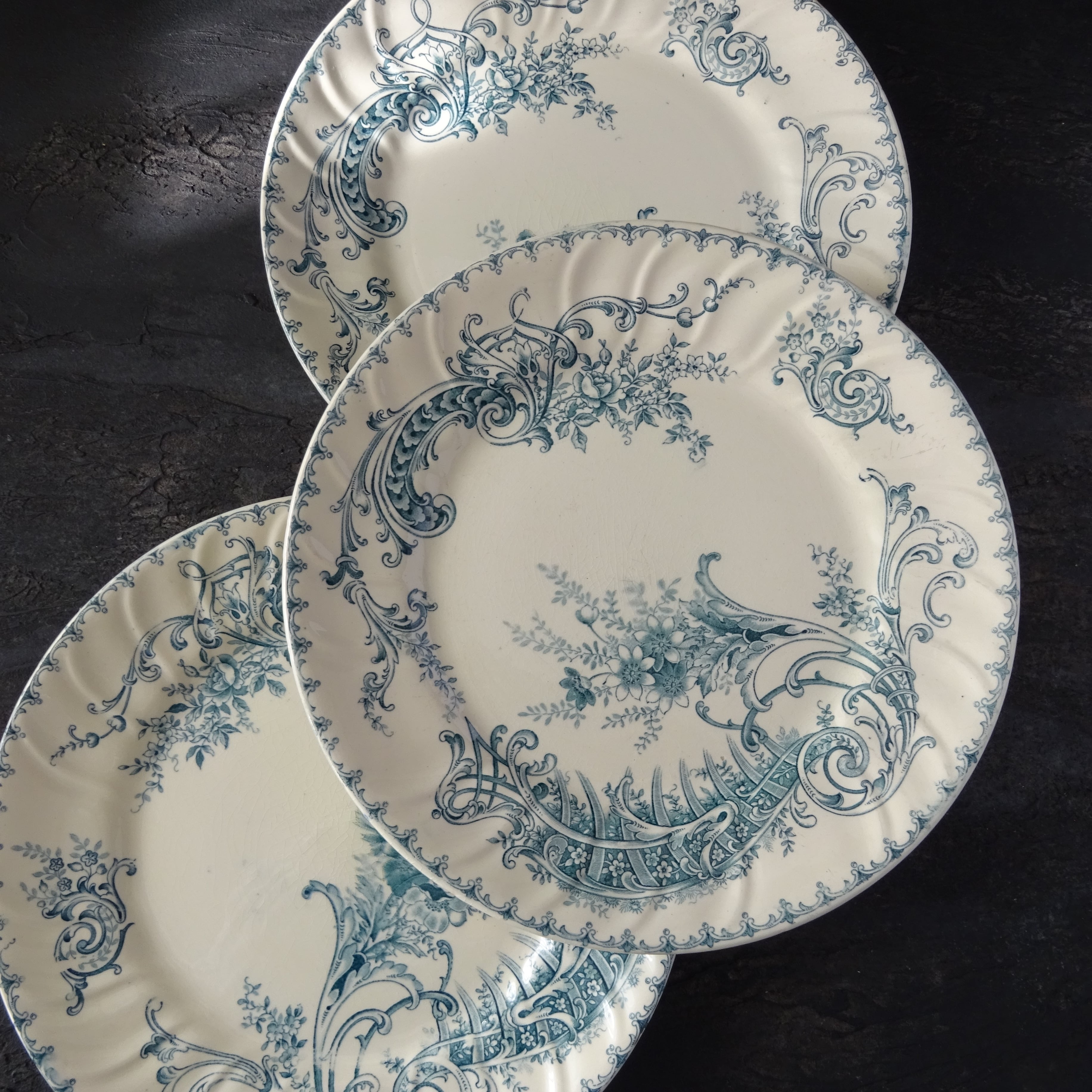 BFK Boch Frères Keramis modèle《MADELAINE》assiette plate (A) | Dona Dona *～ Brocante Française～*