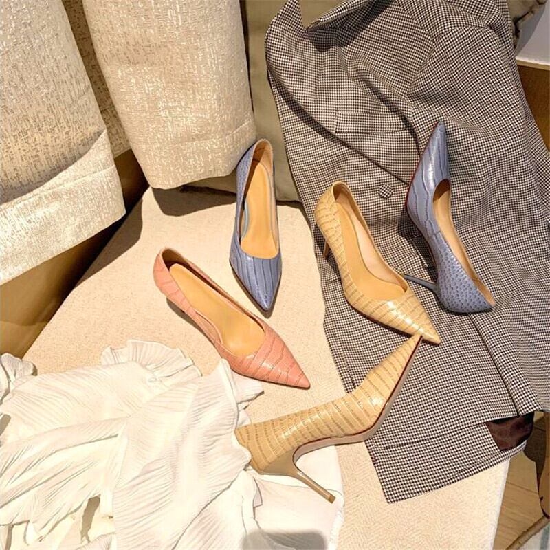 【新作】【送料無料】 クロコダイル柄ポインテッドトゥレディースハイヒールベージュピンクグレースチレットハイヒール春秋レディースパーティーハイヒール 靴 シューズ スプリング 春物 オータム 秋物 10b368650969686