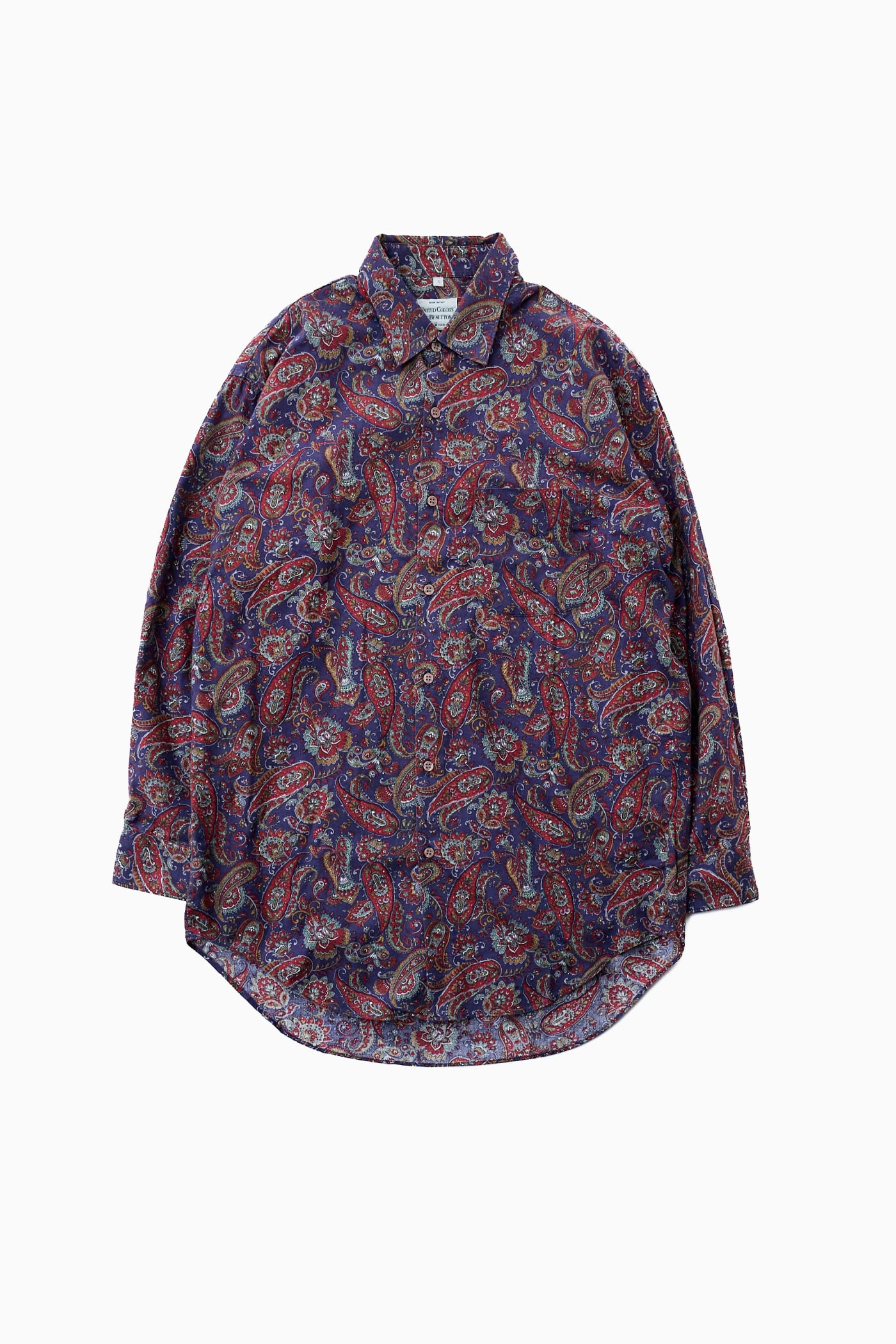 イタリア製 UNITED COLORS OF BENETTON PAISLEY L/S SHIRT