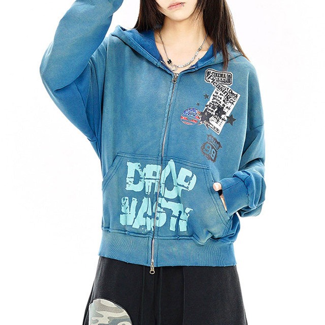 レトログラフィックワッペンジップフーディ 1col   R02619