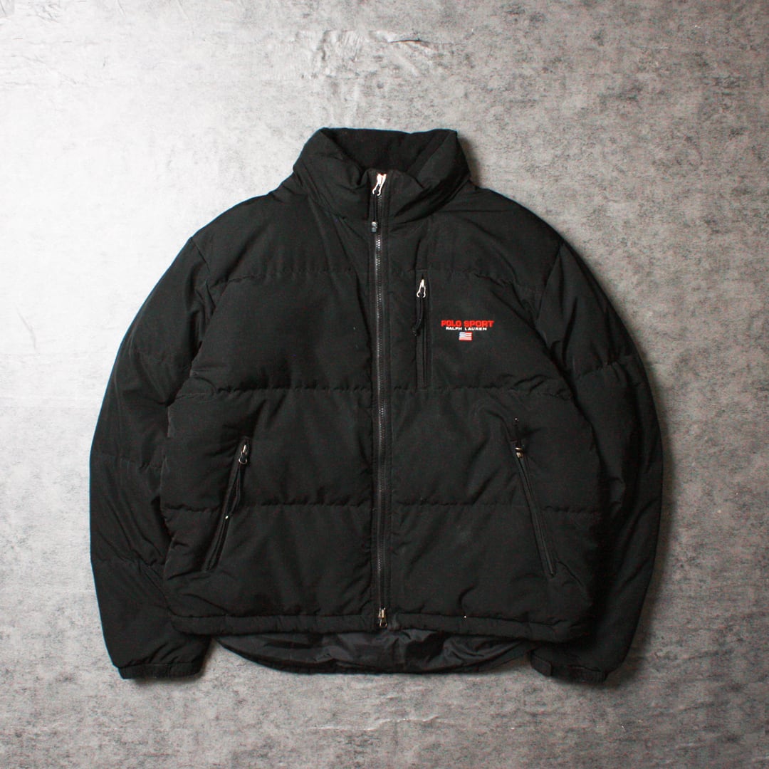 90s OLD STUSSY/Down Jacket/紺タグ/L/ダウンジャケット/刺繍ロゴ