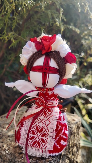 UA.Designer手作りモタンカ 14cm（ウクライナの御守り）スタンド付き