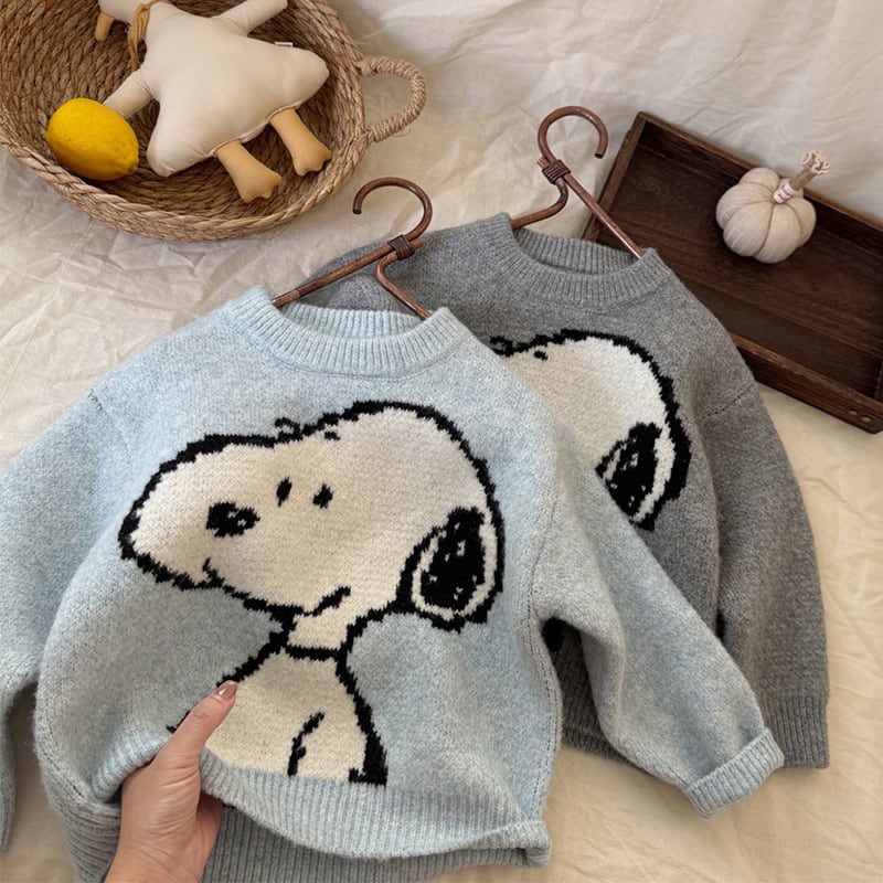 BABY&KID】春作クルーネック犬柄ニットセーター | 韓国子供服通販 - Baker
