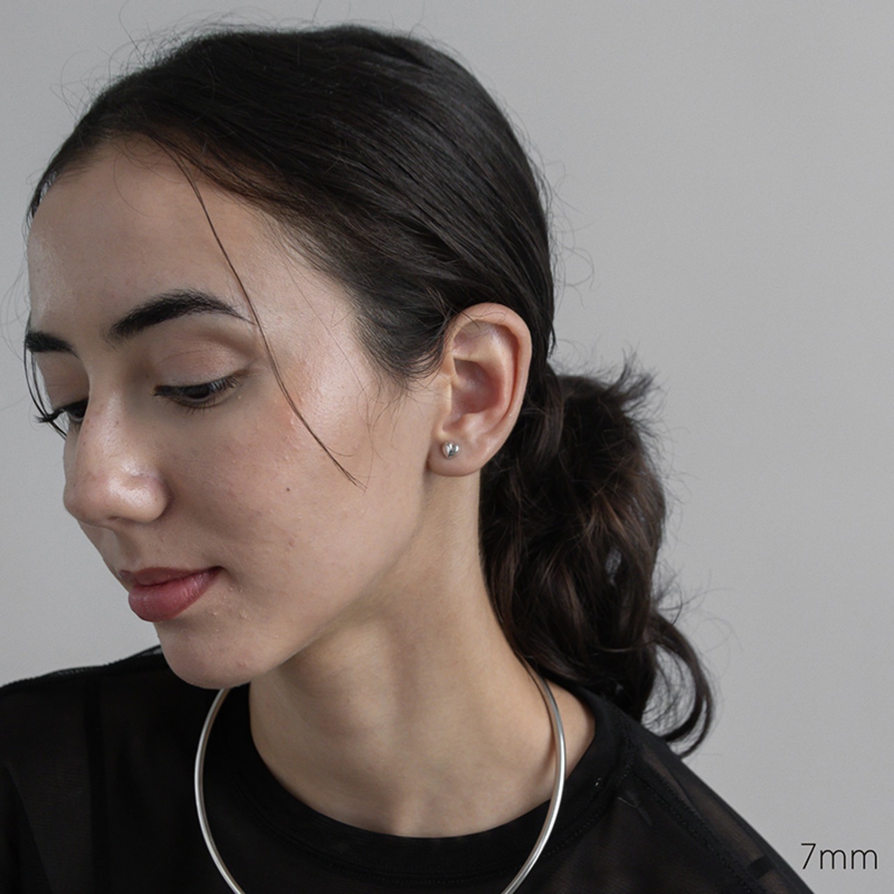 【クリックポスト】SILVER925 ピアス 金属アレルギー対応 S925 ぷっくり ハート ピアス 選べる2サイズ (5mm/7mm) 純銀製 2523