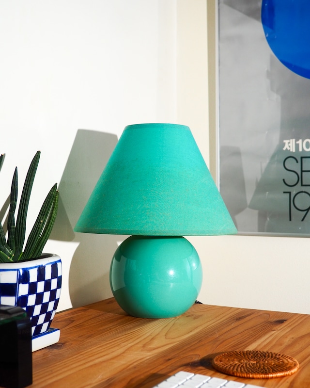 1997 Light blue shaded lamp, made in Taiwan