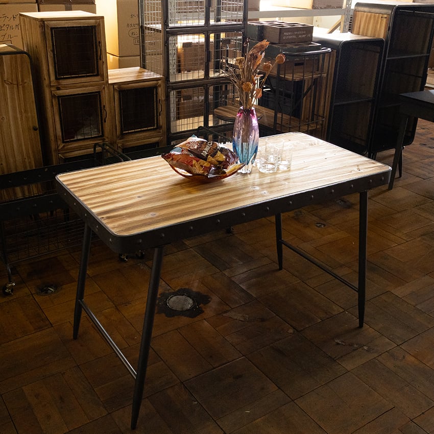 FML INDUSTRIAL WOOD TABLE|ウッド×アイアン ワークテーブル グレー