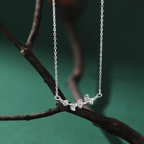 Ginkgo Leaf S999 Silver Necklace