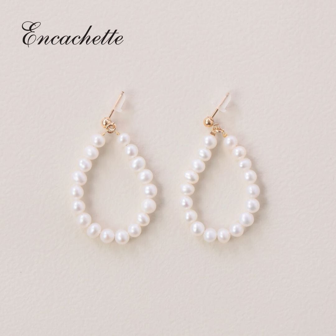 ピアス レディース 大人 パール 淡水パール サークルパールピアス おしゃれ かわいい 可愛い アクセサリー 日本製 Encachette アンキャシェット 普段使い カジュアル フォーマル プレゼント 妻 彼女 女友達 女性 170310 Ac020