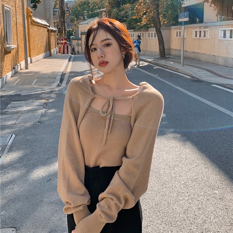 ニットセーター ブラウス カーディガンジャケット レディースオータムウィンタールーズショートトップス ロング 秋物 冬物 ブラックストロベリース15065253045