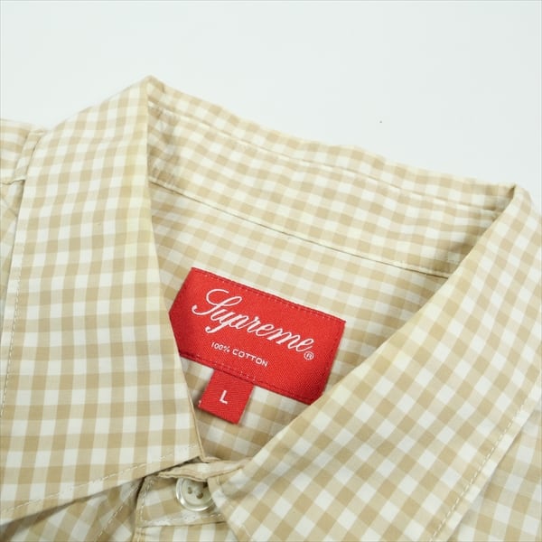 Size【L】 SUPREME シュプリーム 21SS Gingham S/S Shirt Beige 半袖