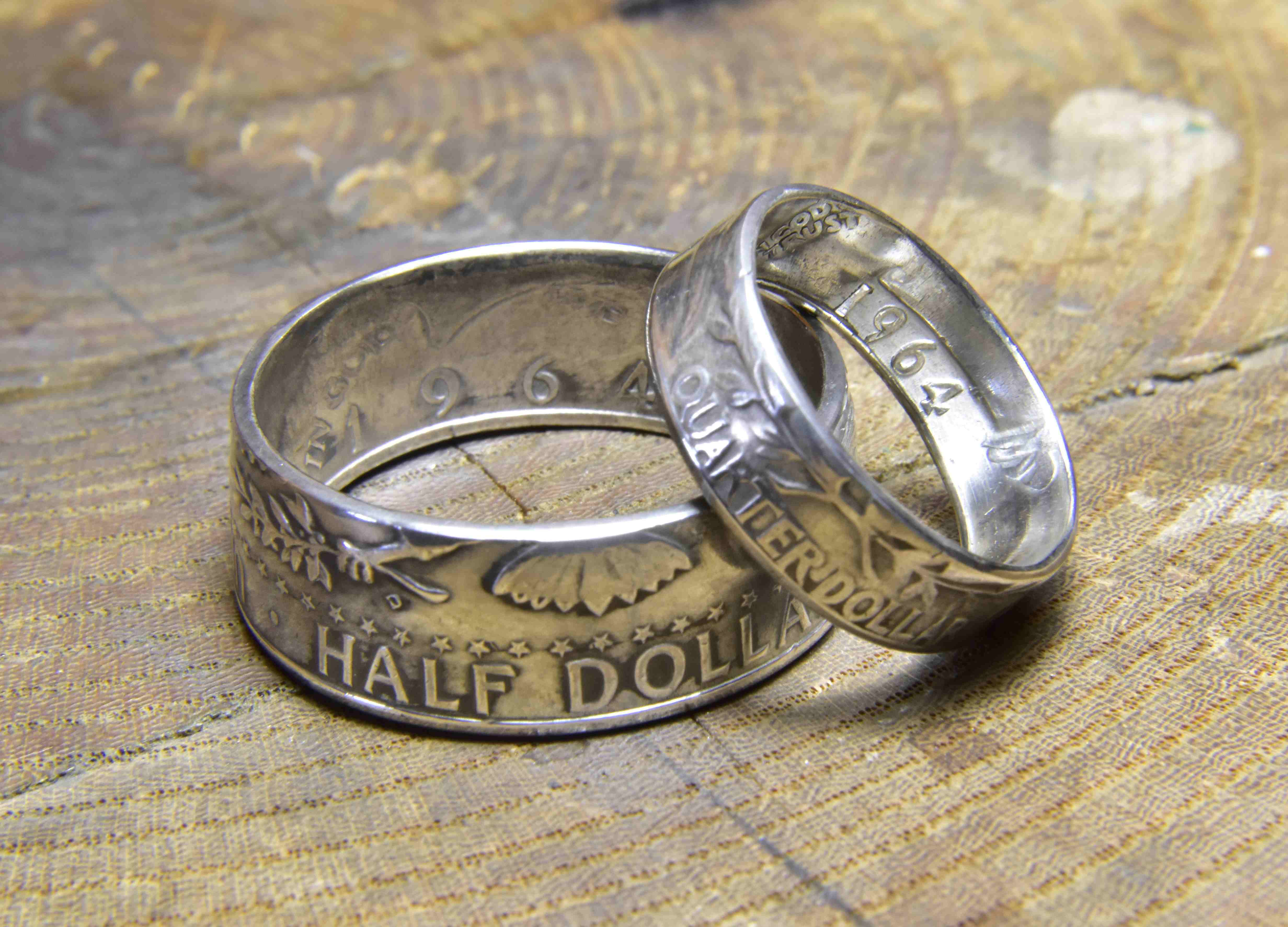 ビンテージ銀貨 ケネディハーフダラーで指輪お作りします 生まれた年の