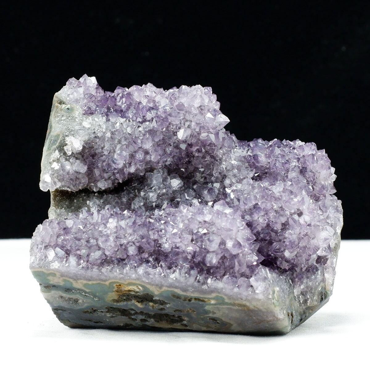 1.1Kg アメジスト クラスター ウルグアイ産 アメジスト 原石 amethyst 台座付属 花型 一点物 182-7136