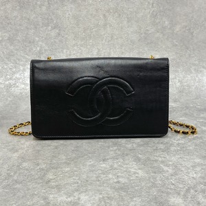 CHANEL シャネル チェーンウォレット ラムスキン ブラック 6872-202204