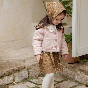 秋レトロ花柄レースカラーワンピース3色