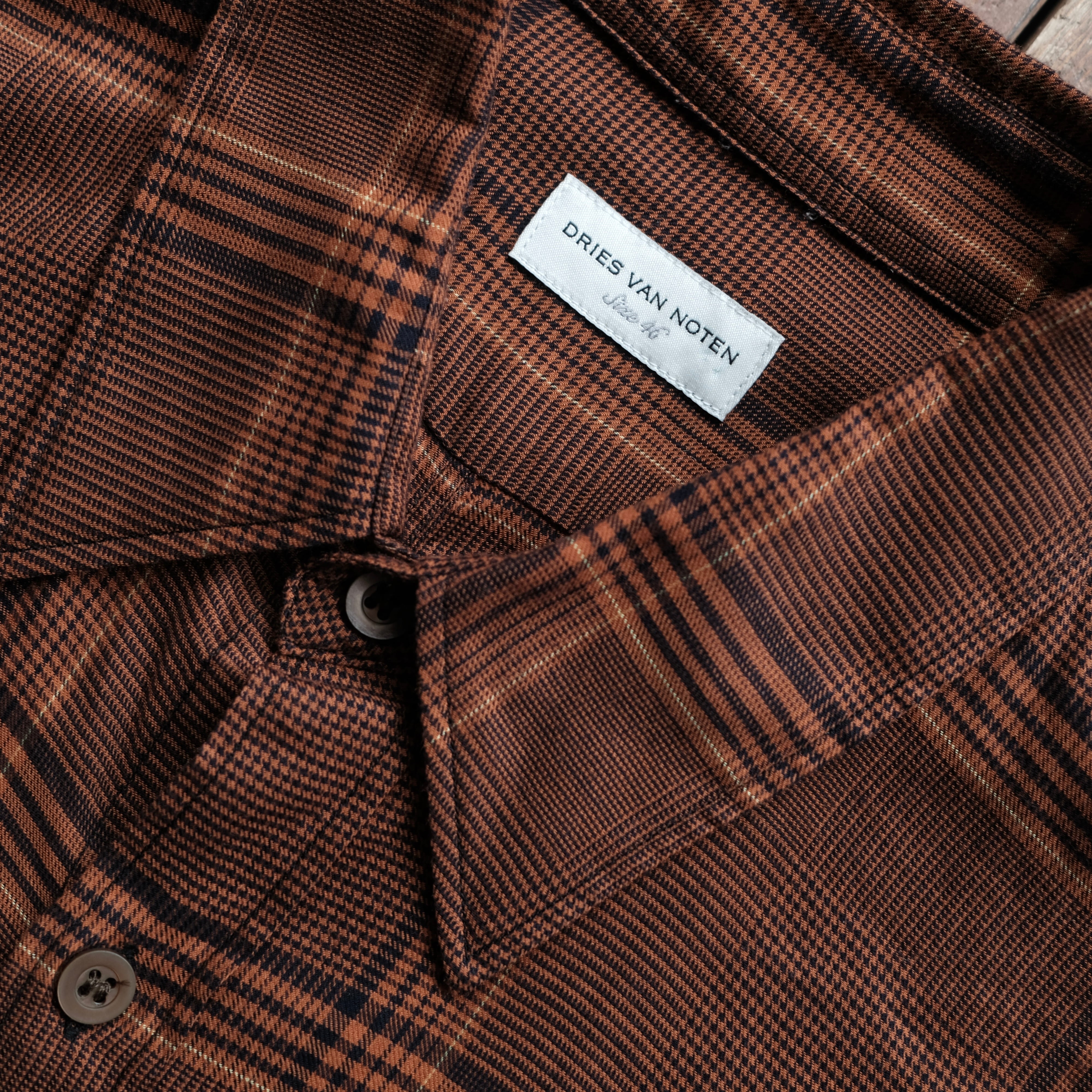 DRIES VAN NOTEN MIXED COTTON CHECK SHIRT | safarionline