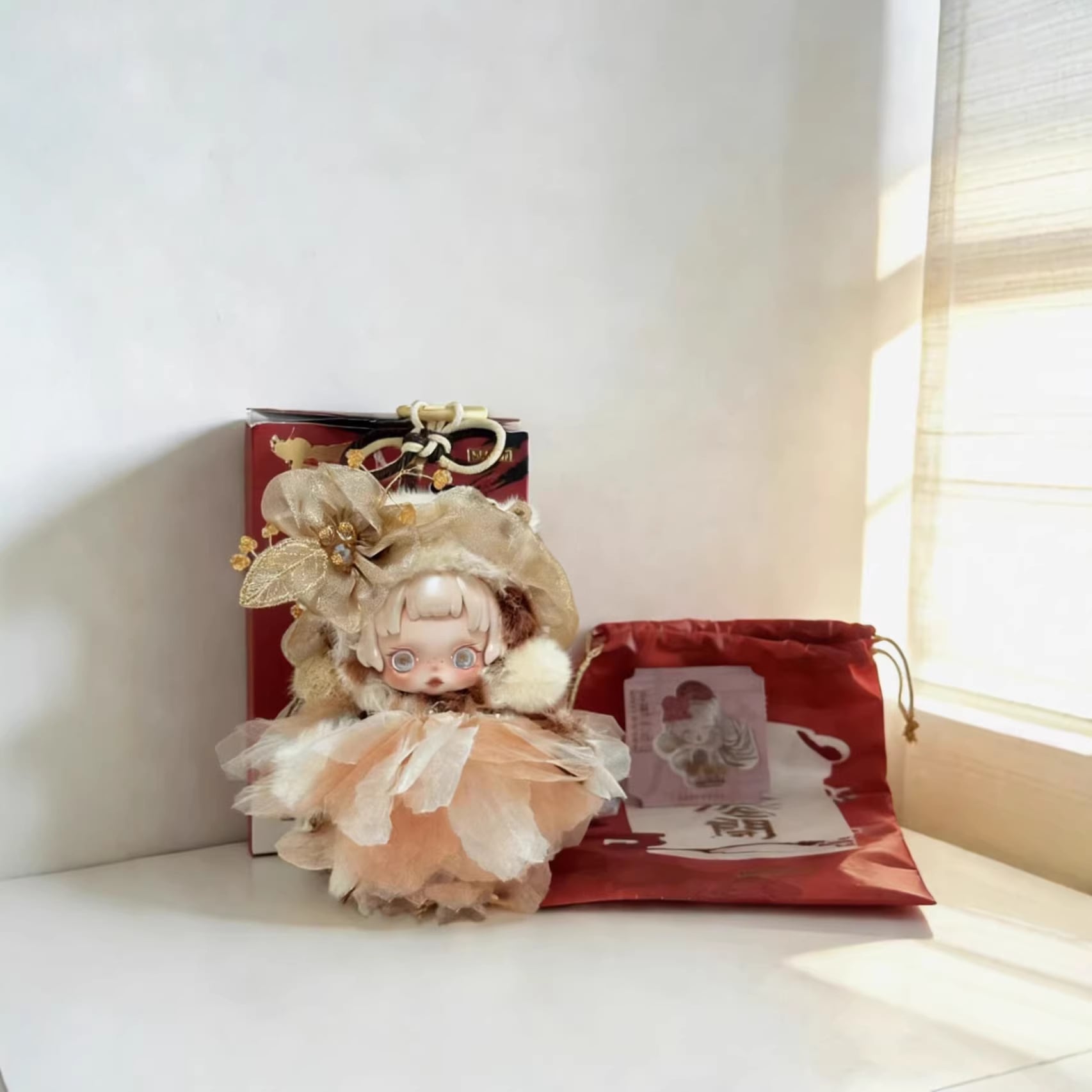 スカルパンダ用 枯葉 花びら チュールドレス+フラワー ヘアバンド