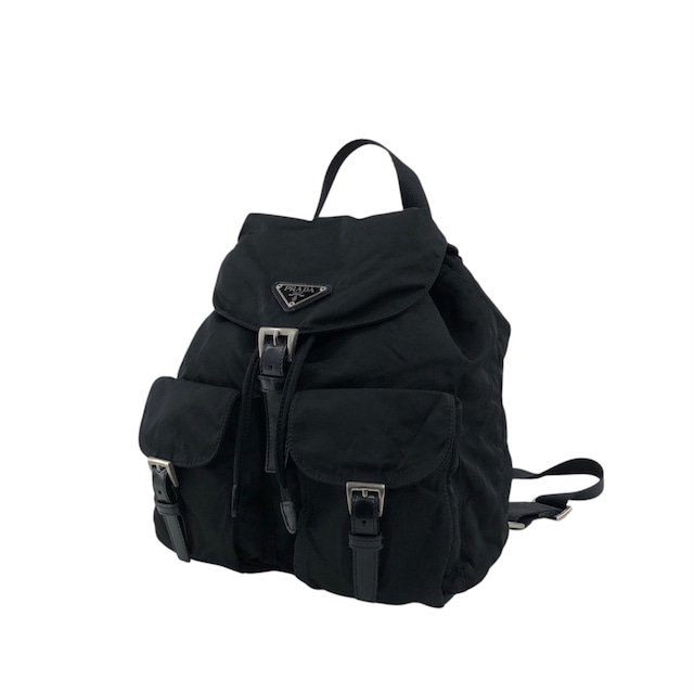 PRADA プラダ バックパック ブラック トライアングルロゴ ナイロン ダブルポケット vintage ヴィンテージ オールド wu63sv