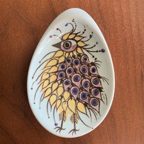 ロイヤルコペンハーゲン テネラ ビンテージ 鳥の絵柄の小皿 / Vintage Royal Copenhagen TENERA Crazy Bird Plate (Yl x Pu)