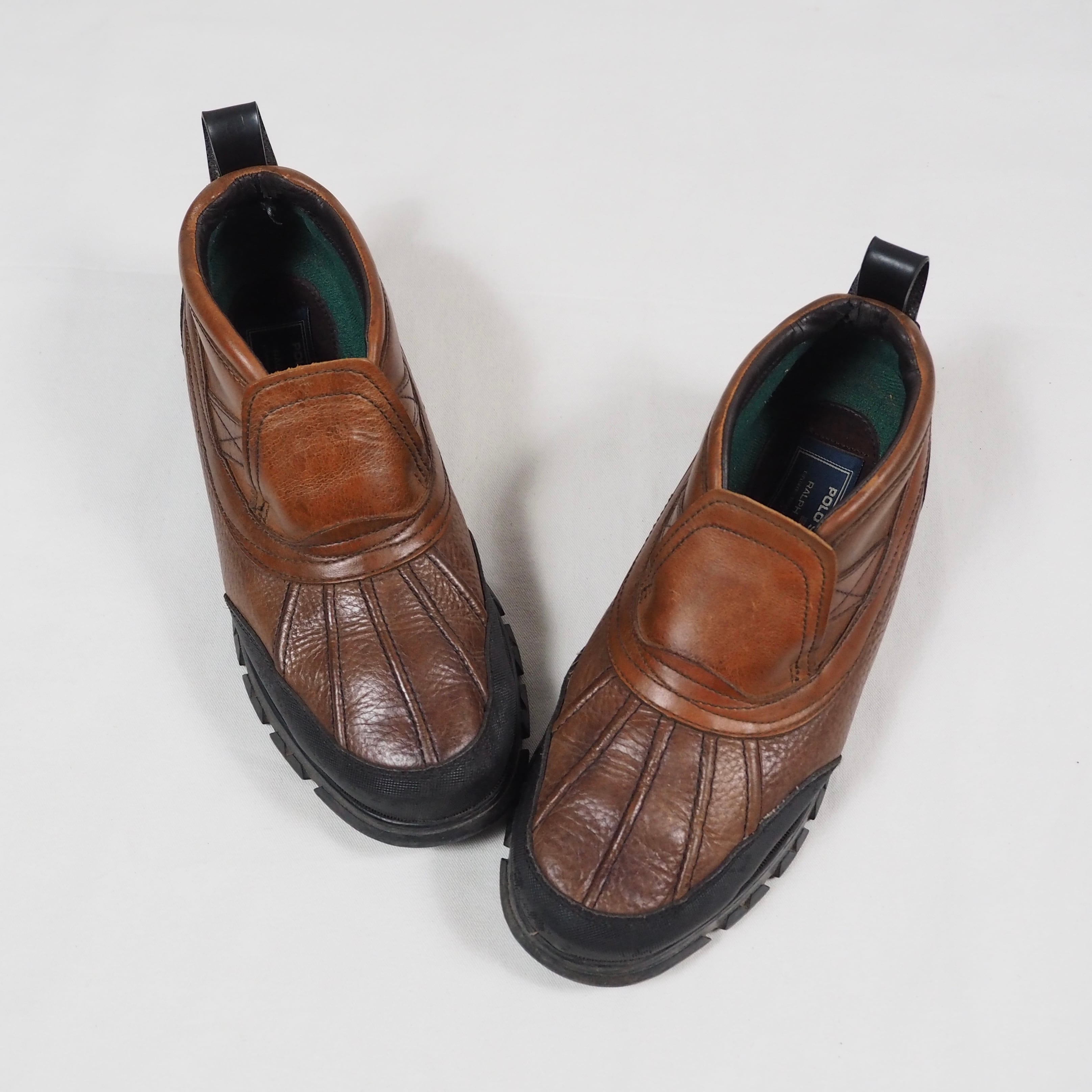 POLO SPORT Slip on leather shoes US9.5D Dover Boots ポロスポーツ レザーシューズ