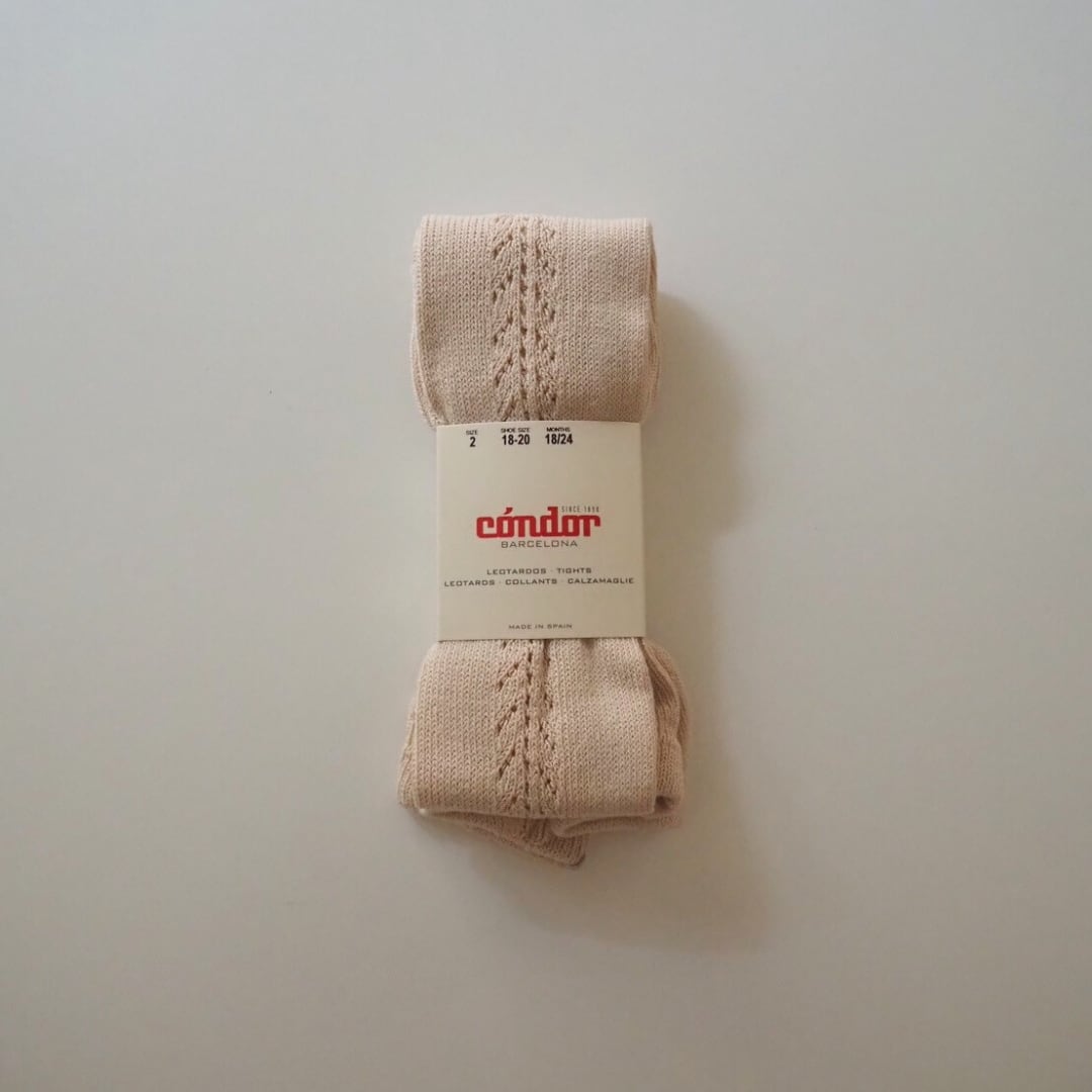 Condor / Warm cotton tights with side openwork / 304