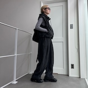 Wzipフリースフーディーvest/チャコール