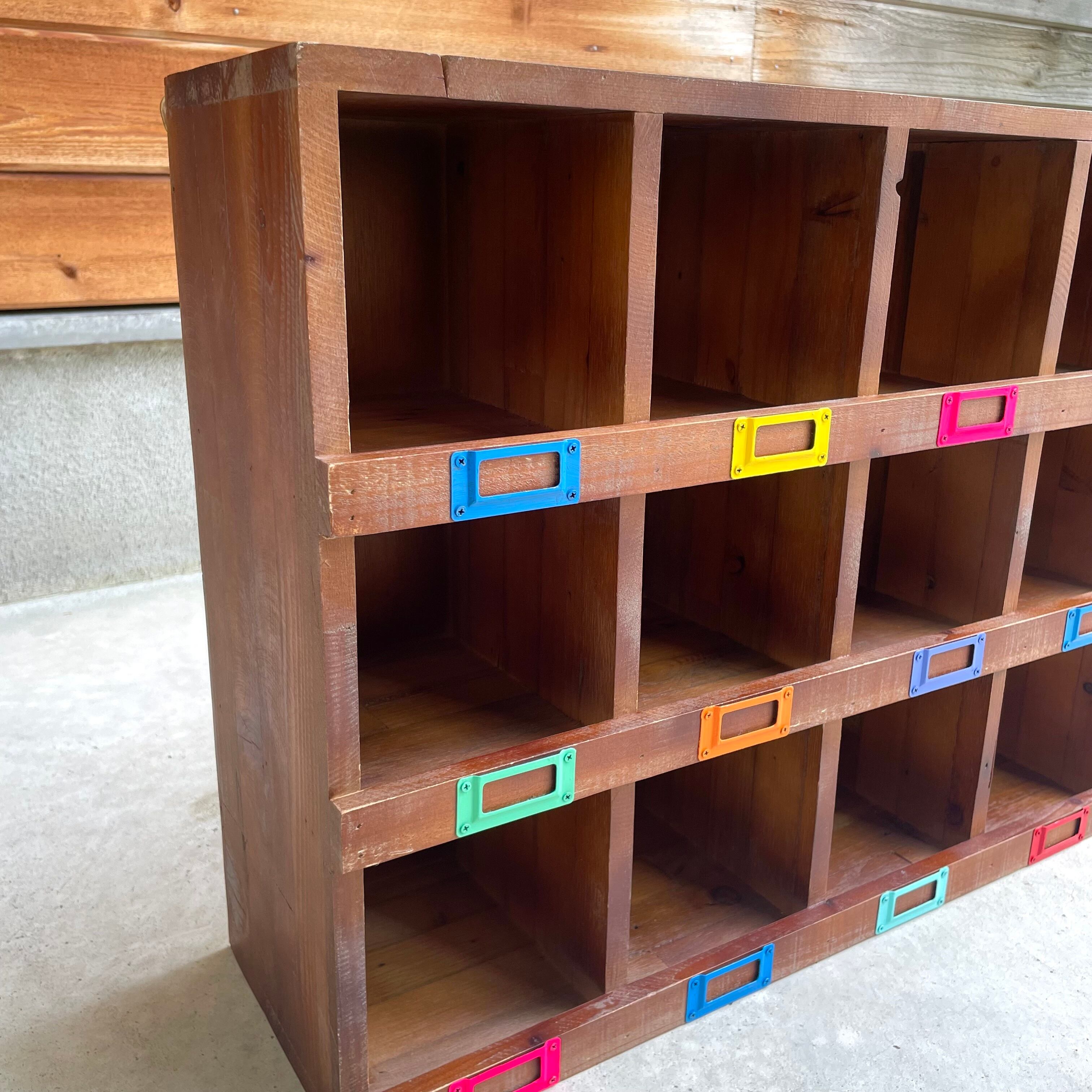 Vivid Label Wood Collection Box W60cm×D19cm×H48cm 収納コレクション