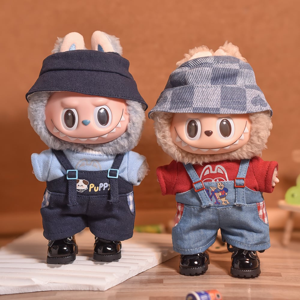 Labubu 1-3世代対応 カジュアル トップス＋サロペット＋帽子 ラブブ