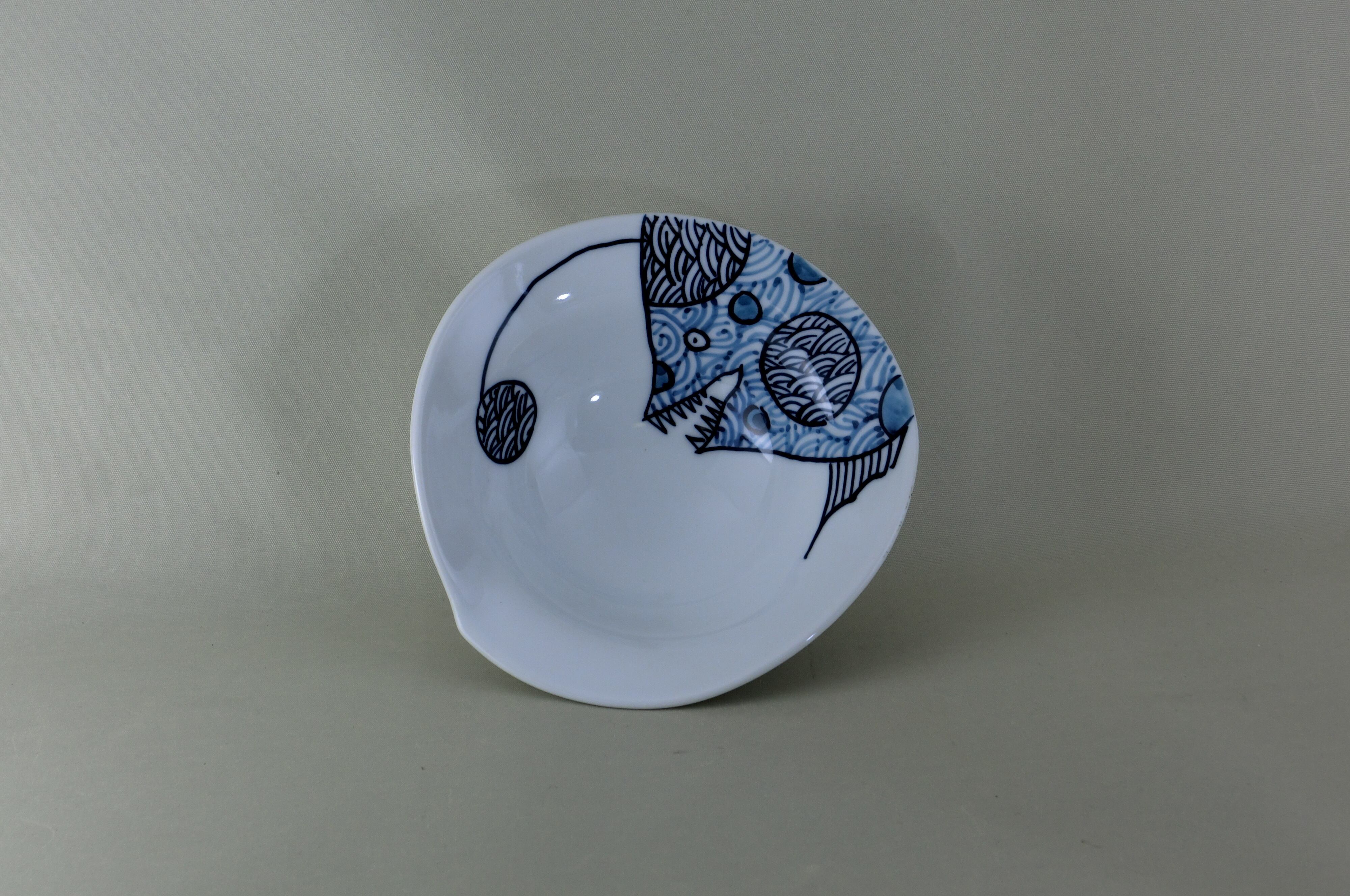 変魚シリーズ　朝顔小付　ちょうちん（青）