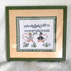 刺繍　クロスステッチ　額もの　イソップ　街のネズミ田舎のネズミ　アルファベットABC 12otcf72