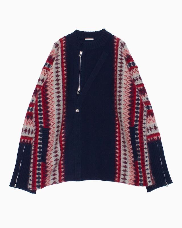 【LAST1】FAIR ISLE FRONT SLIT KNIT