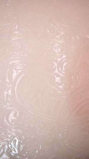 エンボス (ペイズリー柄) クリアケース 小物 透明 持ち運び (ミルク) カラビナ付 ポーチ 工房 手作り 日本製 エコパッケージ MX-0025-212