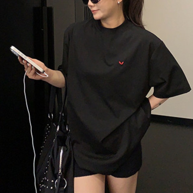 one point heart short sleeve tee　ワンポイントハート半袖ティー　J2056