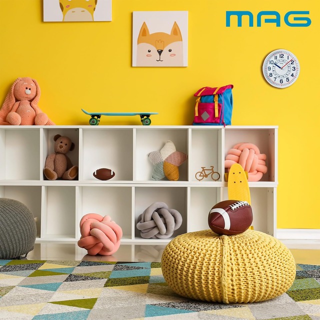 【新着商品】MAG(マグ) 掛け時計 知育 アナログ よーめる プラスチック風防 ホワイト W-736WH-Z