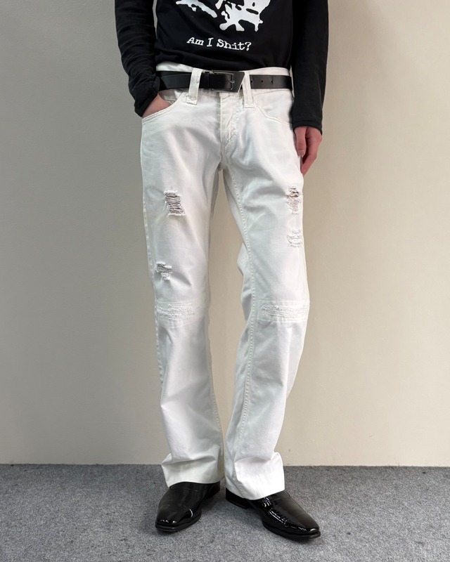 【DOLCE&GABBANA】Destroyed Straight Denim Pants