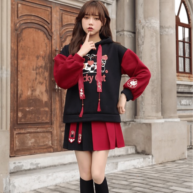 刺繍 ミニスカート 韓国 ストリートショップ - スカート
