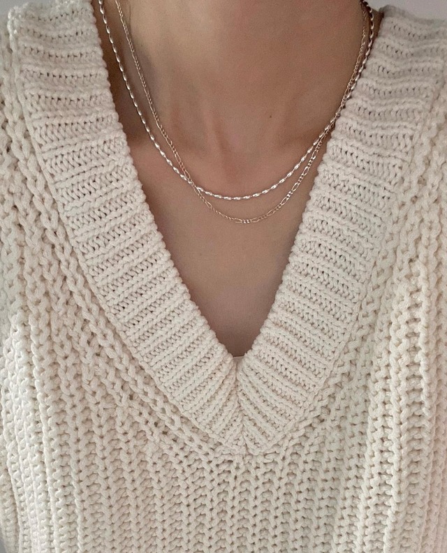S925  knitting figaro chain necklace (N210)