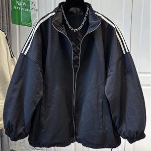 BLACK STAND COLLAR PADDED JACKET WITH REFINED STYLE M-14430
