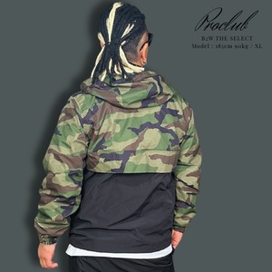 PRO CLUB 「Nylon Hooded Pullover Anorak Jacket Camo×Black」