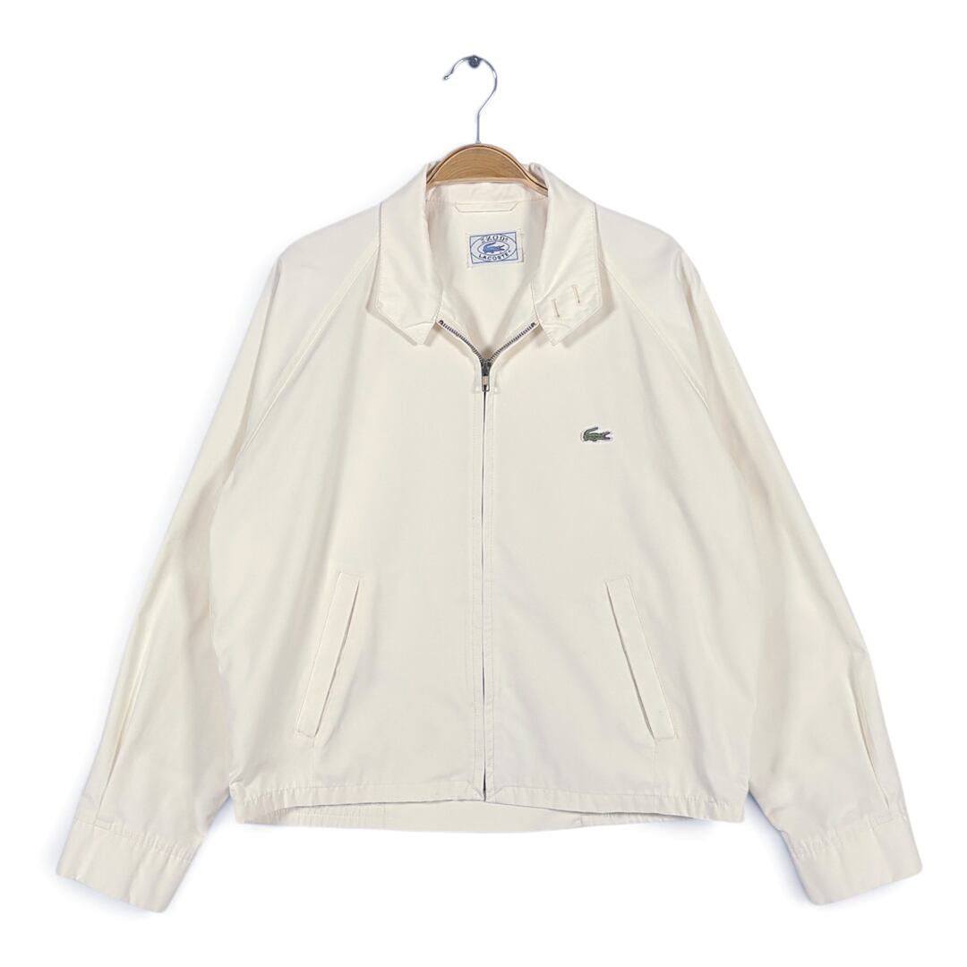 80s ラコステ ヴィンテージ スウィングトップ ホワイト コットンジャケット IZOD LACOSTE サイズM 古着 DZ0823