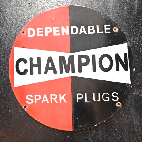 Vintage Champion Spark Plugs Sign