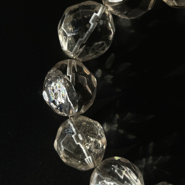 ブラジル産 スモーキークォーツ ブレスレット｜大玉 約16〜17mm｜クラック入り・虹あり｜天然石ブレスレット