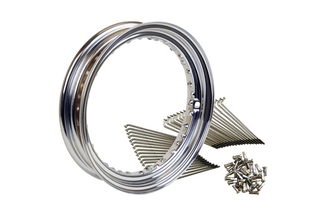 16inch wheel kit MT CHROME Steel-spokes TW200/225（Disc) (Front)