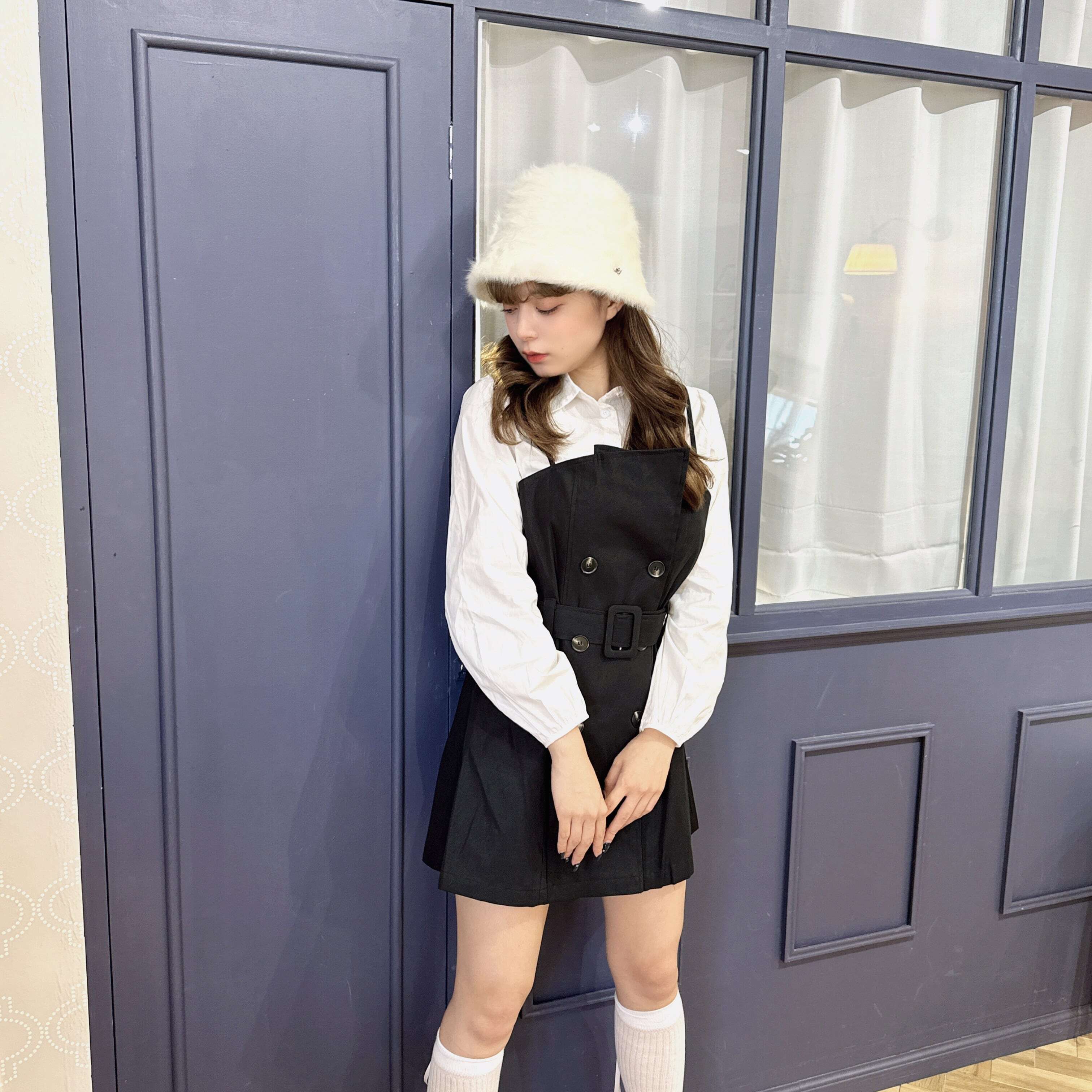 Mel. fur bucket hat-BEIGE