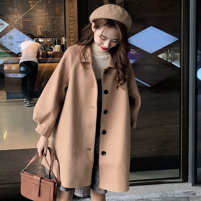 2color トレンチコート アウター コート coat 無地 大きいサイズ S M L LL 3L 秋冬服 激安 合わせやすい