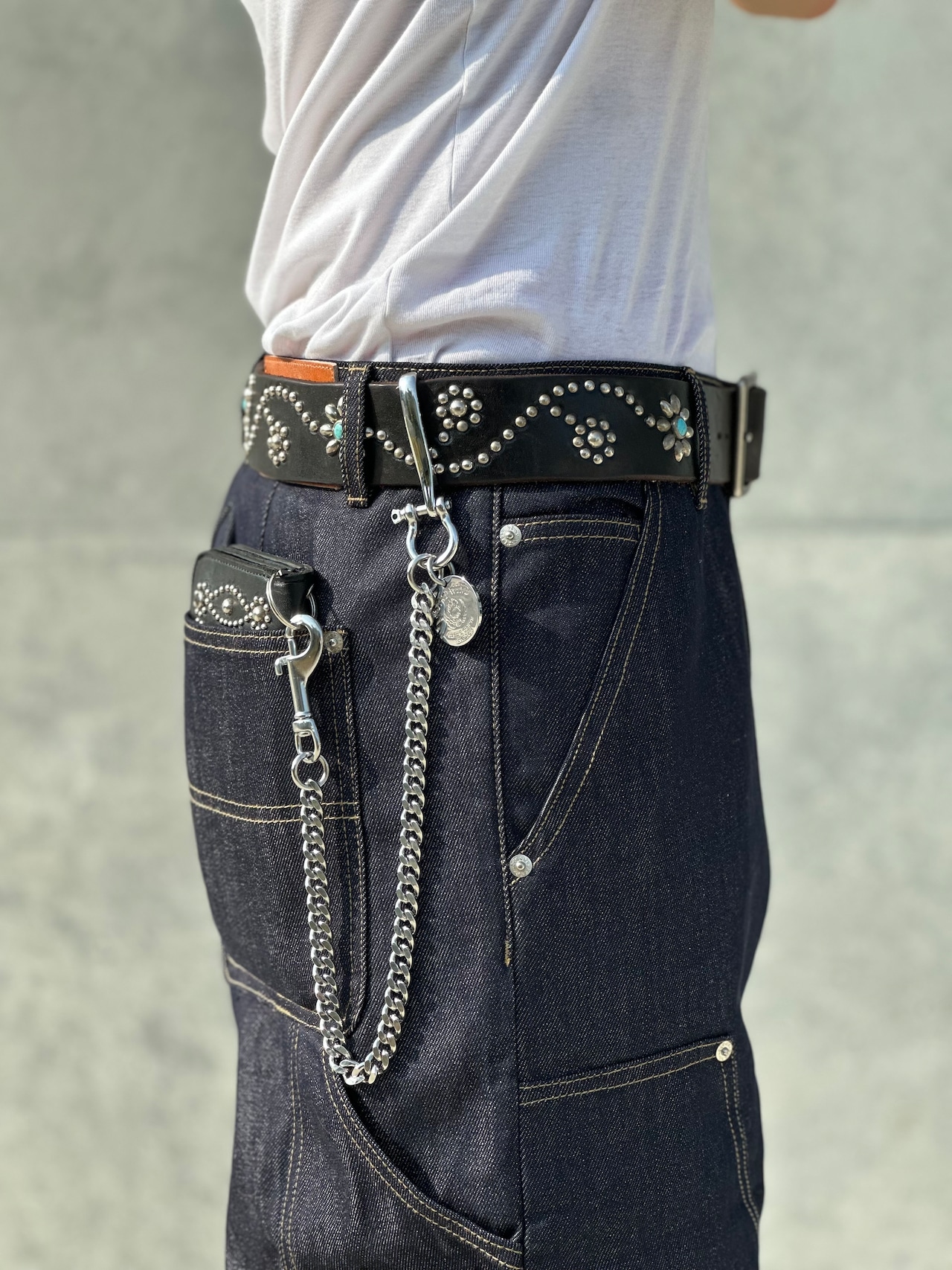 Hard Coin Silver Steel Wallet Chain