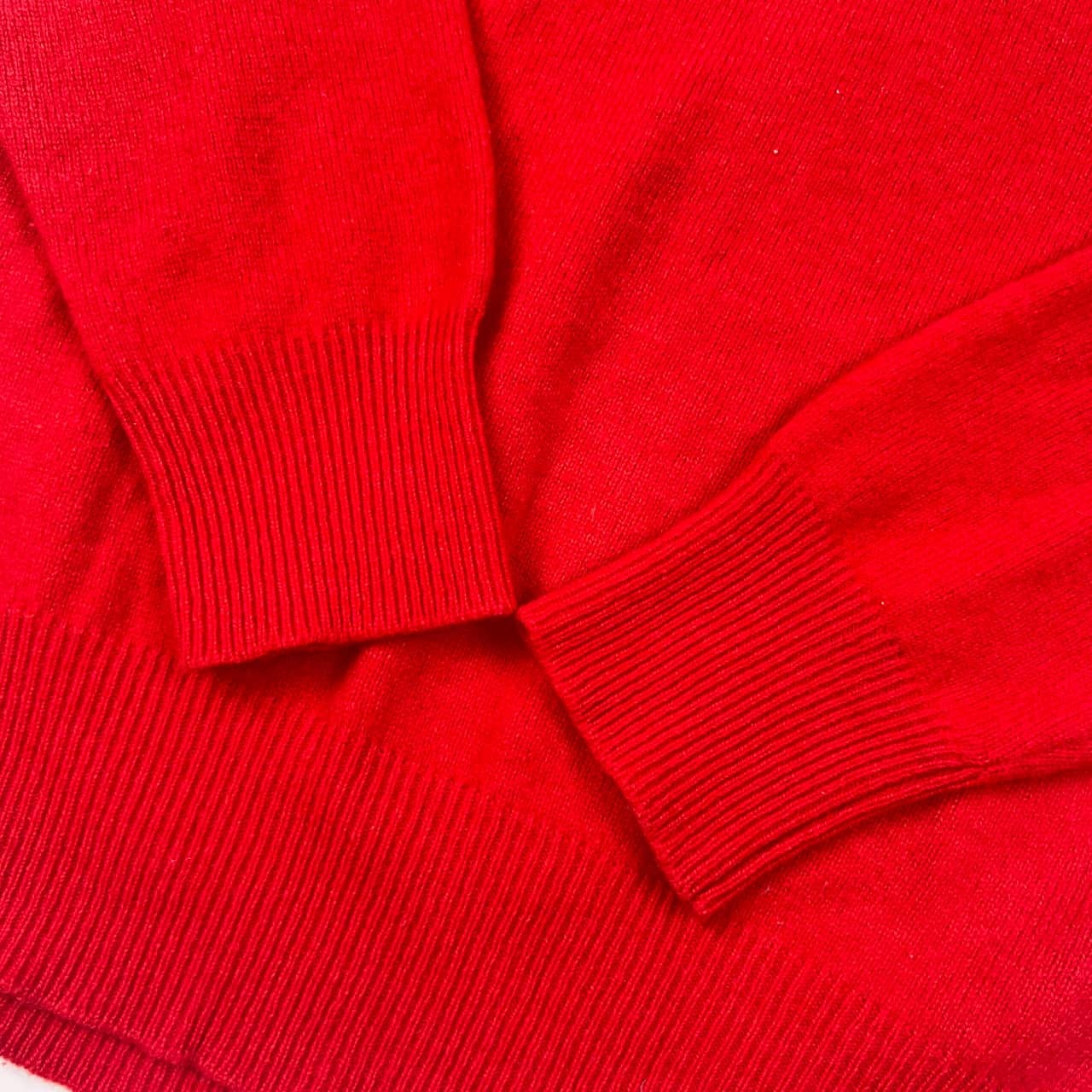 Kent ケント Vネック 長袖 ウール ニット セーター L/レッド/メンズ/ビンテージ/VAN JAC