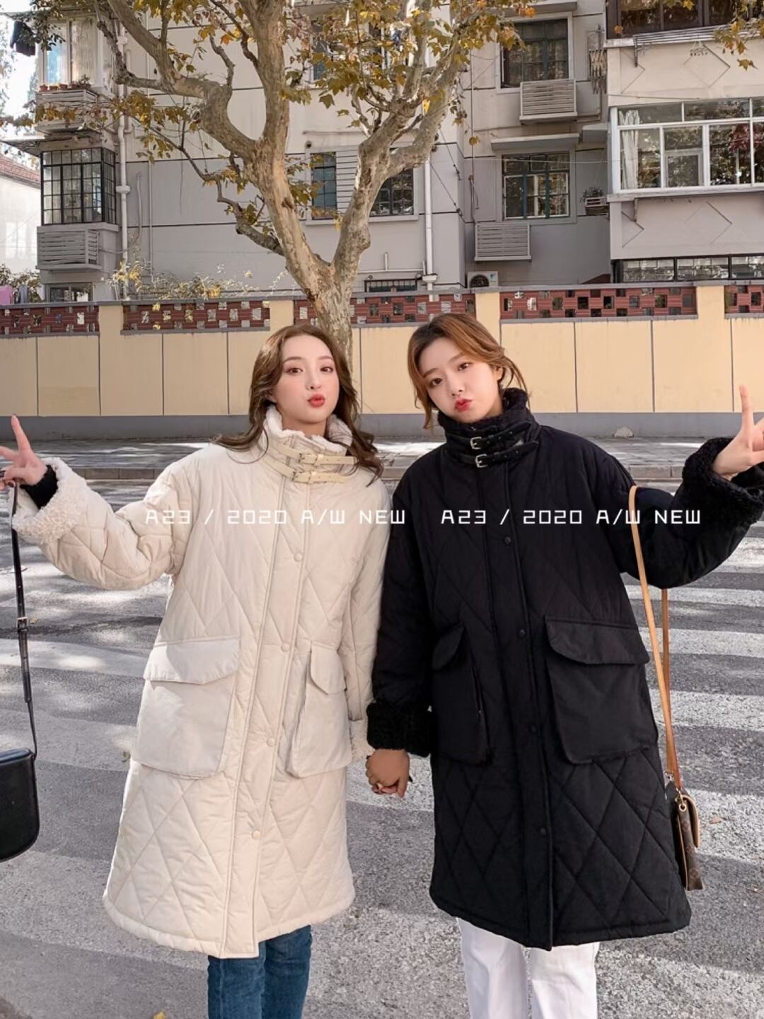  ベルトハイネックキルティングコート AJ-3396-A02