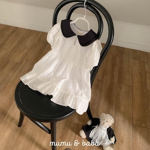 «予約»«mumu&baba»«ジュニアサイズあり» パンチングワンピース
